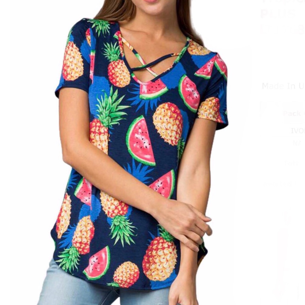 Royal Blue Pineapple & Watermelon Top